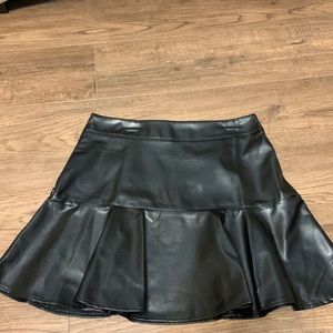 shein faux leather black mini skirt womens